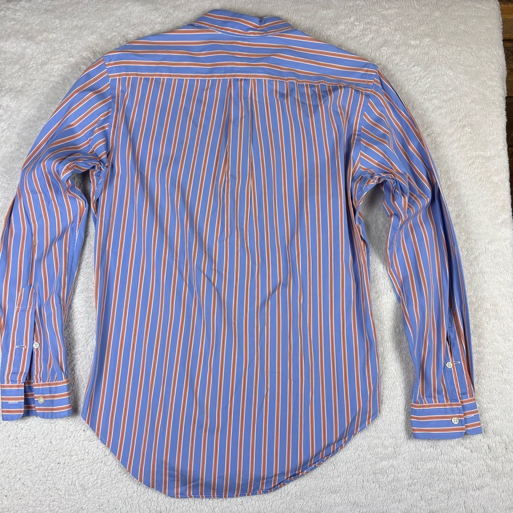 Ralph Lauren Blue Striped Button Down Shirt Orange White Classic Mens Size Small - Picture 9 of 9